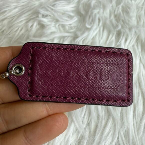 2" COACH Burgundy Fob Bag Charm Hang tag Hangtag - Picture 1 of 2